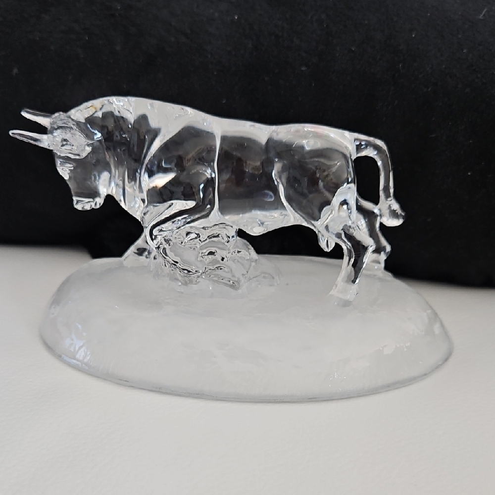 Glass Art Bull Sculpture